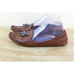 TOD'S Womens 8 Brown Leather Gammino DrivIng Loafers Slip On Shoes Italy